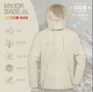 Major Made 全新 白色最新款內絨毛保暖機能外套