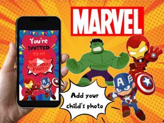 Marvel Superhero Birthday Party Invitation Video (With Personalization)