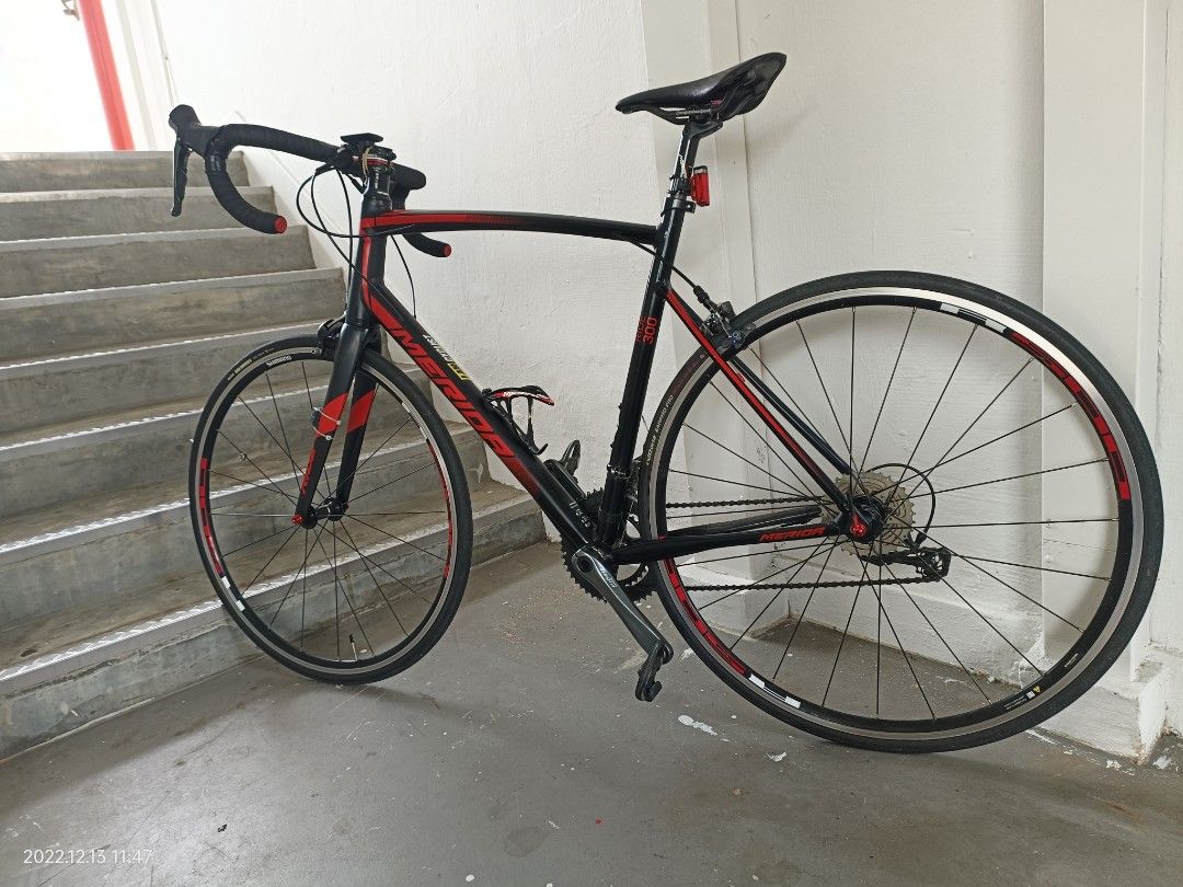 Bici Da Corsa MERIDA RIDE 300 - 28 Pollici, Uomo, Nero/Rosso, Peso 9.1 Kg (Modello 2016) - Foto 6