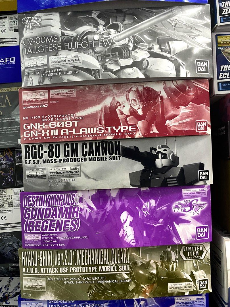 MG 1/100 GM Destiny Impulse Hyaku Shiki Tallgeese (Category: Gundam Model Kits) located in Singapore. Submitted by Kaiseng99 (Listing ID 1202801513, Image 1). Description: All for sell. Letting Go For this Hobby. No interesting in fast deal so don’t try to lowball me. Offer at your best price and I will choose the best price that I’m suitable. Take Multiple kits will free delivery. Sold : MG 1/100 GNX A Laws Type.
