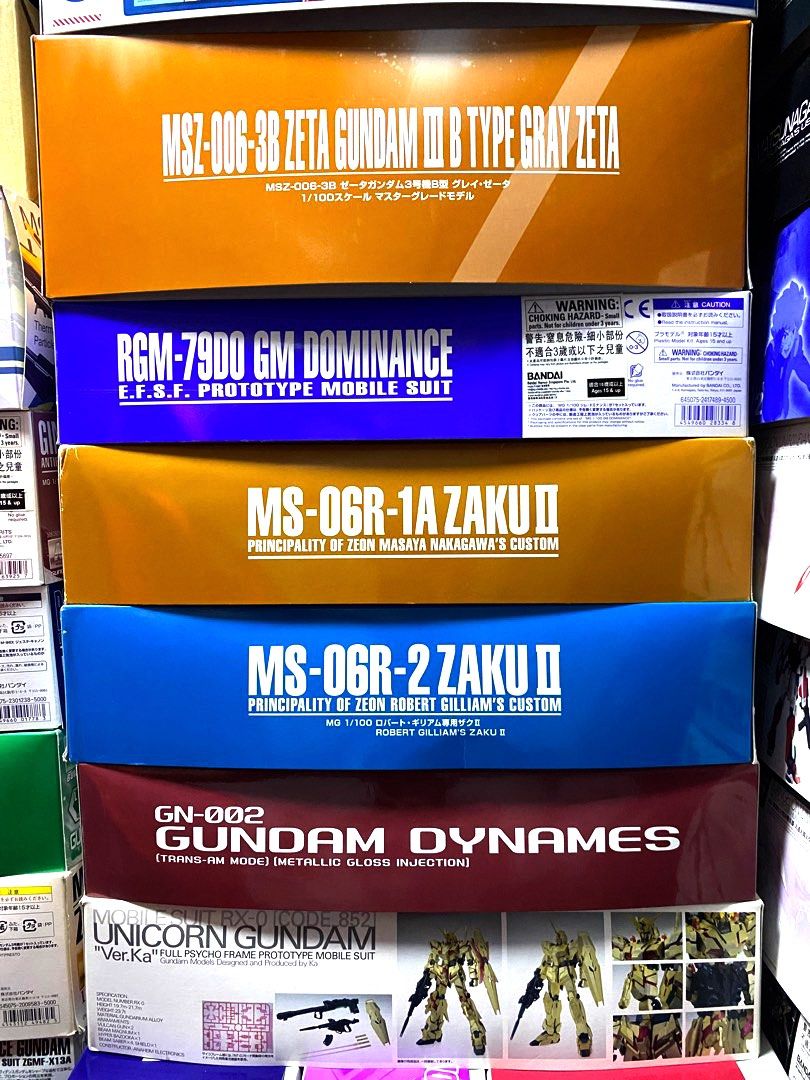 MG 1/100 Gundam Backlog Clearance Zaku Zeta GM Unicorn (Category: Gundam Model Kits) located in Singapore. Submitted by Kaiseng99 (Listing ID 1202792805, Image 1). Description: All for sell. Letting Go For this Hobby. No interesting in fast deal but pls be best price to offer me and will consider. .