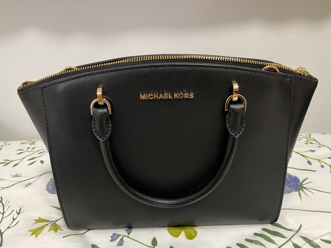 Michael Kors Ellis LG Satchel Black Women s Fashion Bags