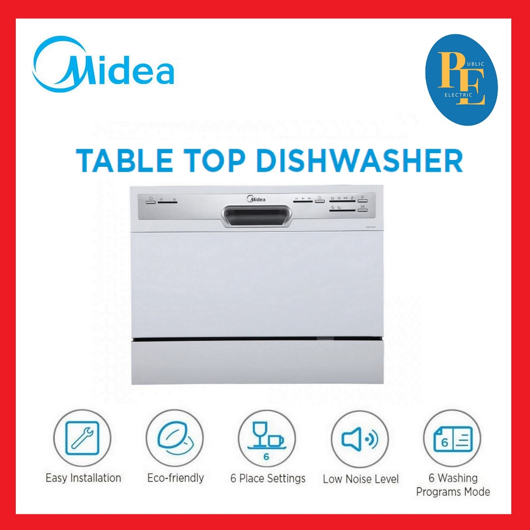 Midea Table Top Dishwasher WQP63607, TV & Home Appliances, Kitchen