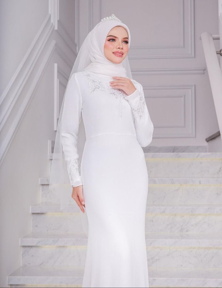 White bridal abaya on sale