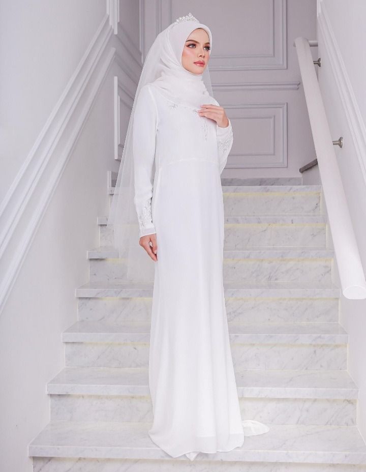 White top bridal abaya