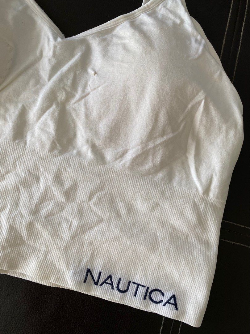 Nautica white sports bra, Women's Fashion, Activewear on Carousell