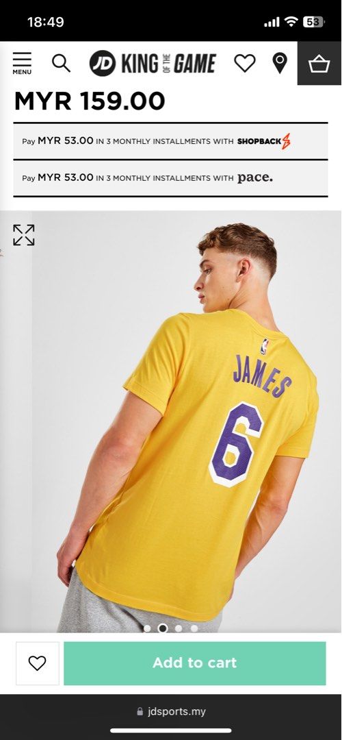 Nike NBA Los Angeles Lakers James #6 T-Shirt