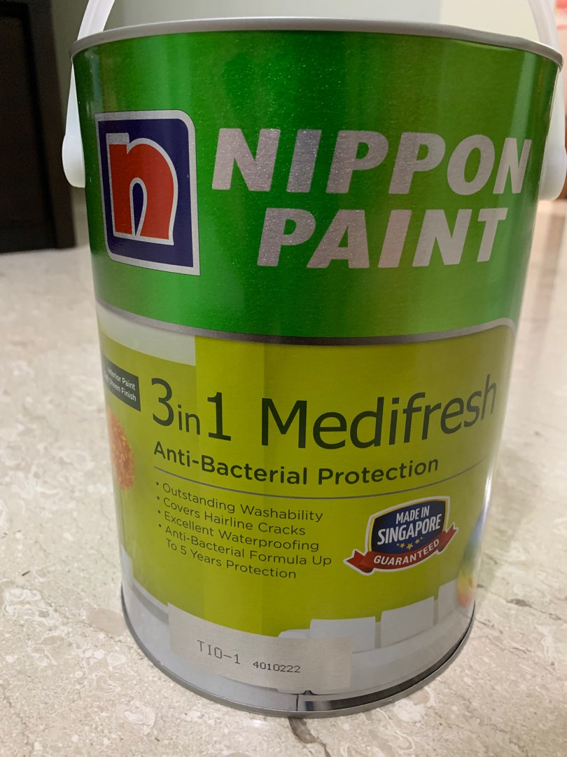Nippon Paint 3 in 1 Medifresh (apple white ), Furniture & Home Living