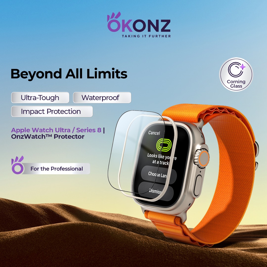 OKONZ Apple Watch Ultra Protector Titanium Rim Case Ultra Glass, Mobile