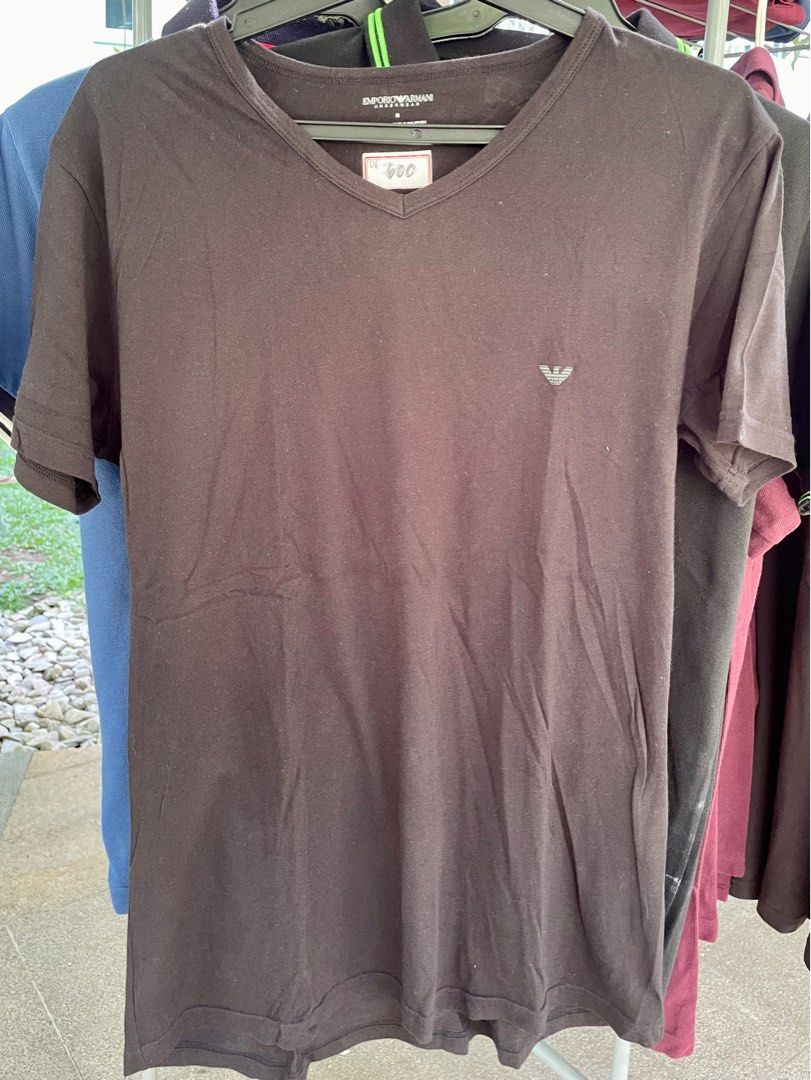 Orig Armani Vneck shirt (Category: Tshirts & Polo Shirts ) located in Taguig. Submitted by domie (Listing ID 1202897998, Image 2). Description: Original preloved Armani shirt Mens Medium Shipping c/o buyer or BGC meetup.