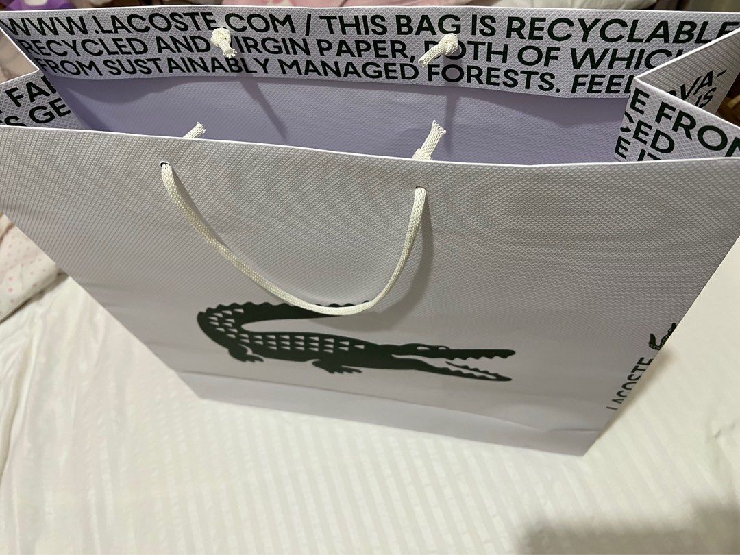Lacoste paper hotsell bag for sale