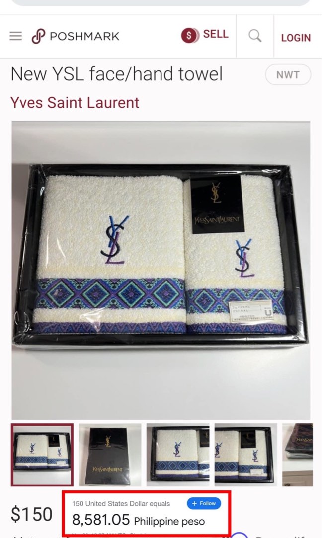 Original YSL Towel Set Luxury Accessories on Carousell