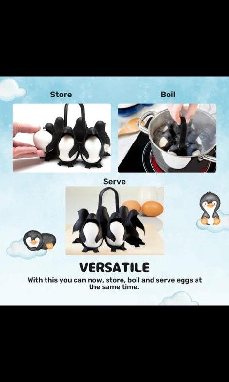 1pc Penguin Design Egg Boiler