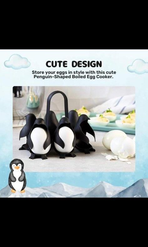 Boiled Egg Holder Durable Egg Cooker Penguin Shaped Steamer Storage  Organizer Rotate Boiled Eggs Cooker Kitchen