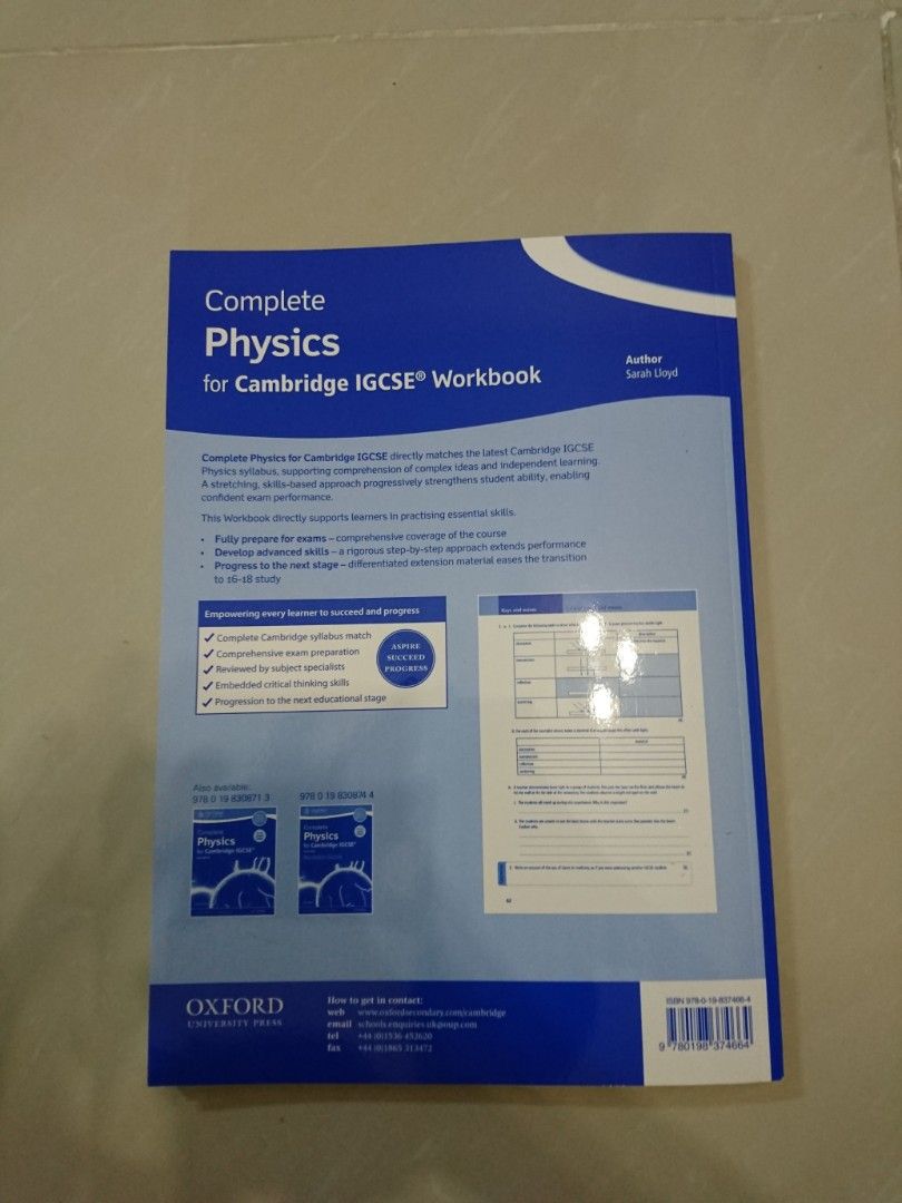 Physics igcse workbook hobbies toys books magazines textbooks on