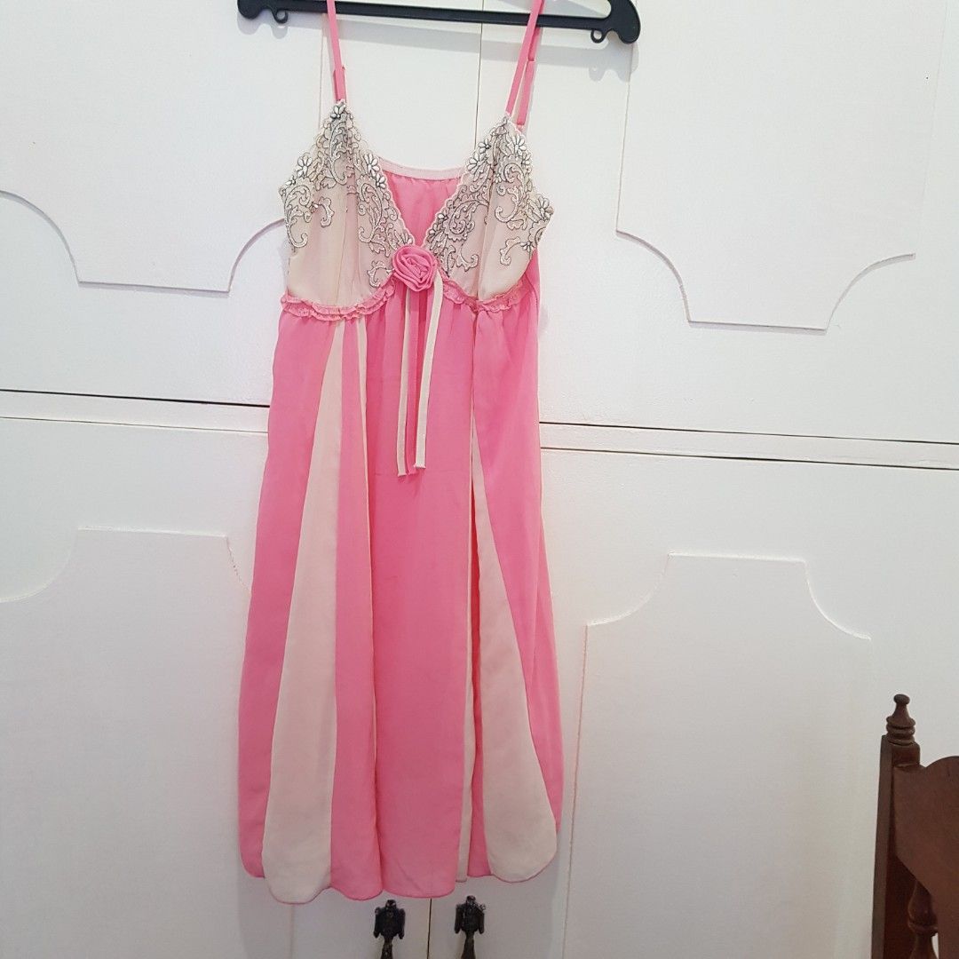 Pink nightie, Women's Fashion, Undergarments & Loungewear on Carousell