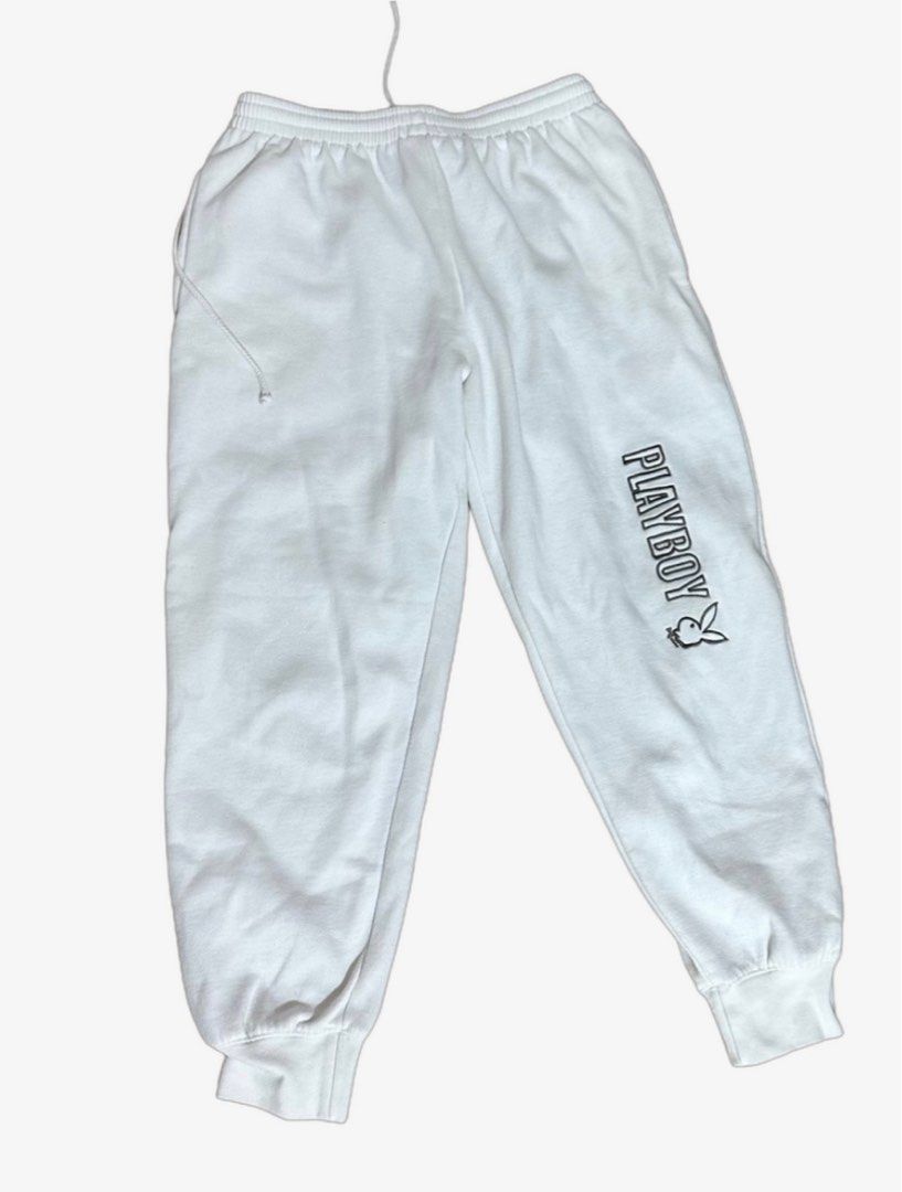 Playboy white sweatpants shop