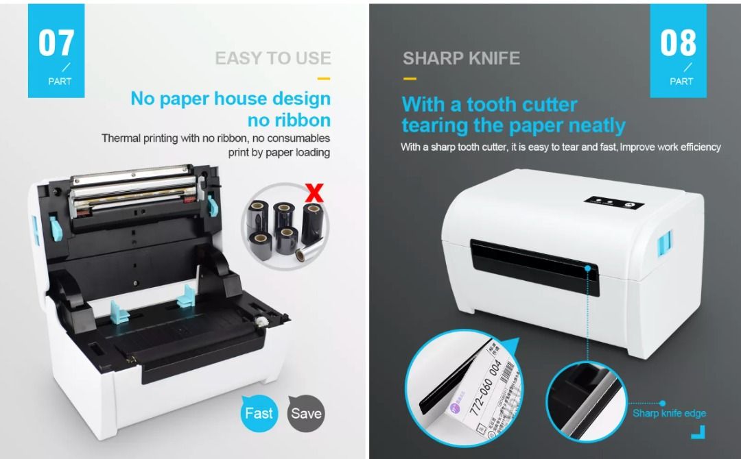 POS9200L110mm paper width Thermal Shipping Label Printer, Computers