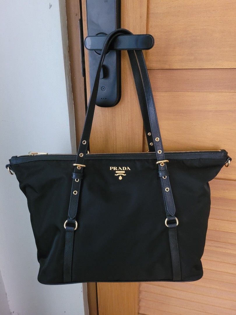 PRADA Tessuto Saffiano Nylon Tote Bag, Luxury, Bags & Wallets on Carousell