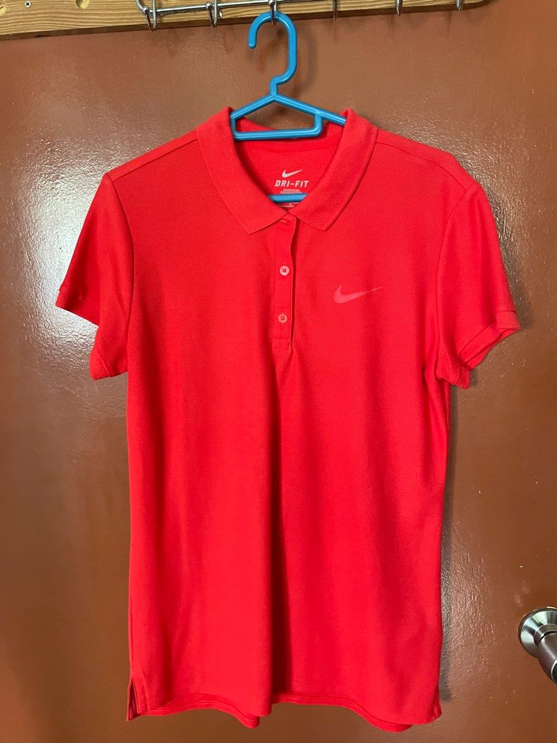 Red nike collar shirt new arrivals