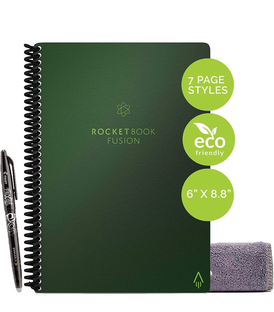 Reusable Notebook (Category: Other Gadgets) located in Singapore. Submitted by ms_mama_bear (Listing ID 1202850113, Image 2). Description: Brand new A5 size With Frixion Pen and wipe as shown Rocketbook Fushion Great as gift.