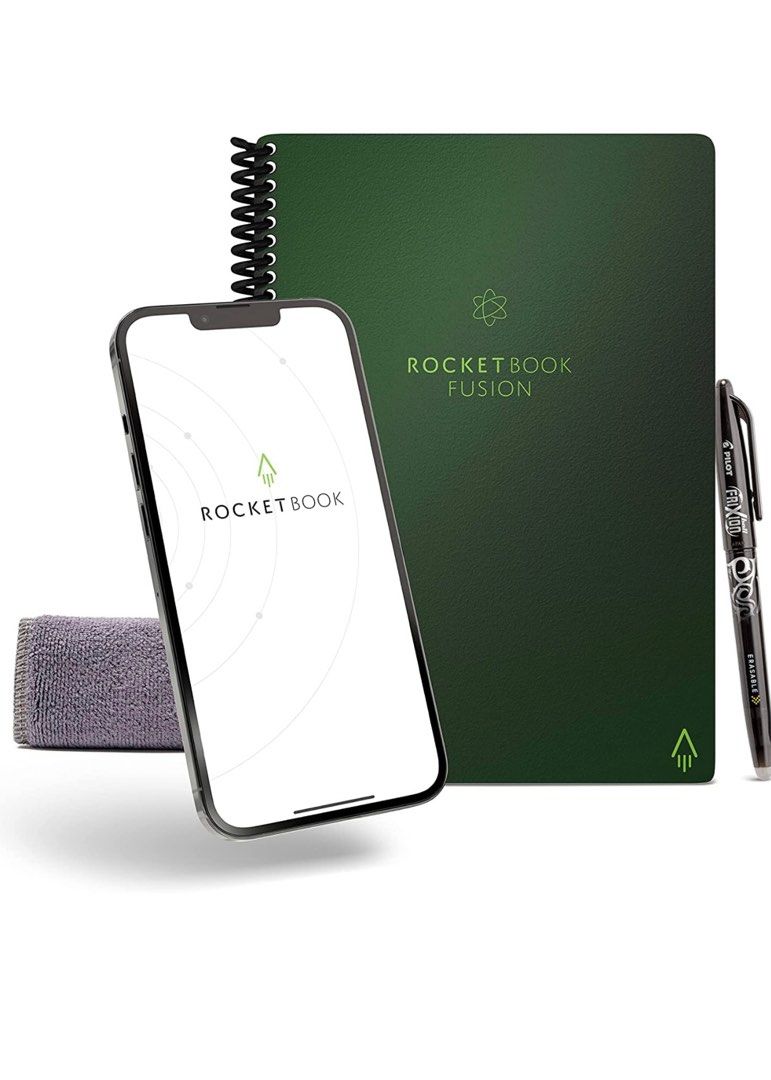 Reusable Notebook (Category: Other Gadgets) located in Singapore. Submitted by ms_mama_bear (Listing ID 1202850113, Image 1). Description: Brand new A5 size With Frixion Pen and wipe as shown Rocketbook Fushion Great as gift.