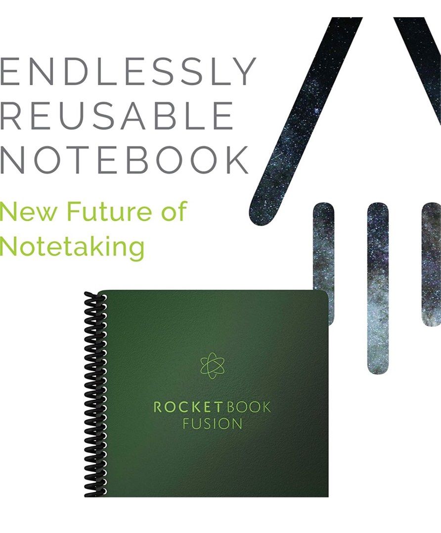 Reusable Notebook (Category: Other Gadgets) located in Singapore. Submitted by ms_mama_bear (Listing ID 1202850113, Image 3). Description: Brand new A5 size With Frixion Pen and wipe as shown Rocketbook Fushion Great as gift.
