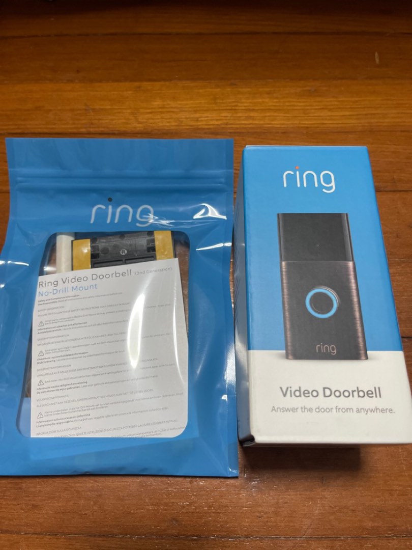 Ring video doorbell with no drill mount, Furniture & Home Living