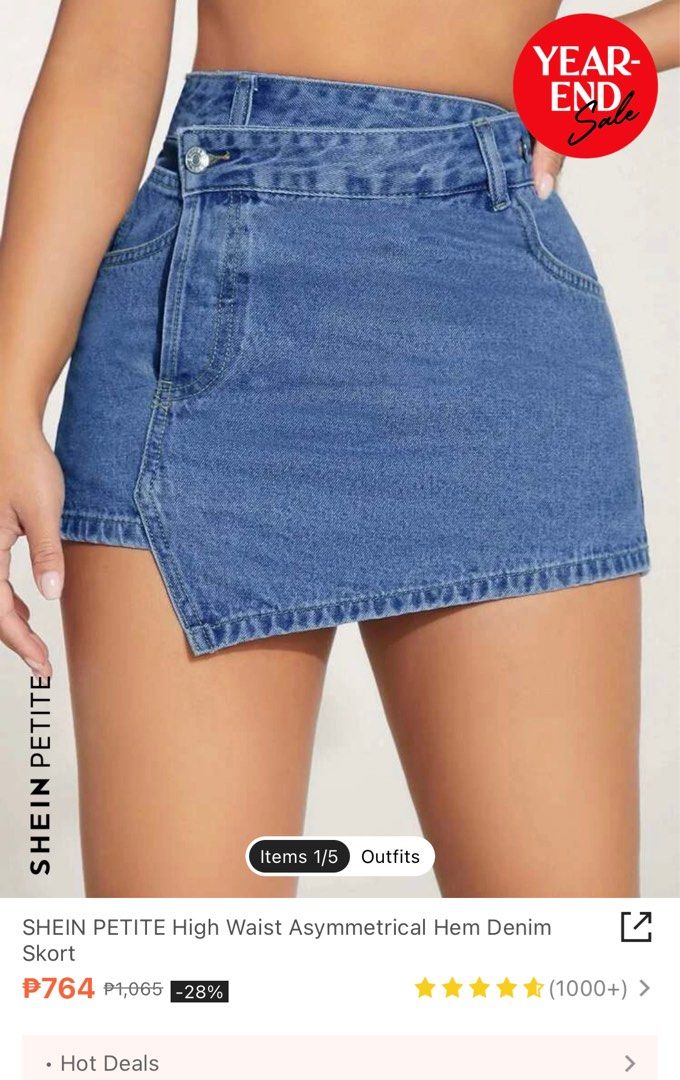 SHEIN PETITE Shorts en mezclilla desgarro doblado  Belly shirts, Jeans for  short women, Denim skirt fashion