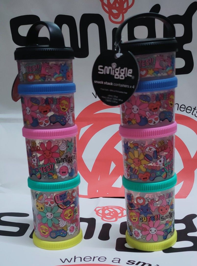 Smiggle Bright Side Snack Stack Containers, Babies & Kids, Babies