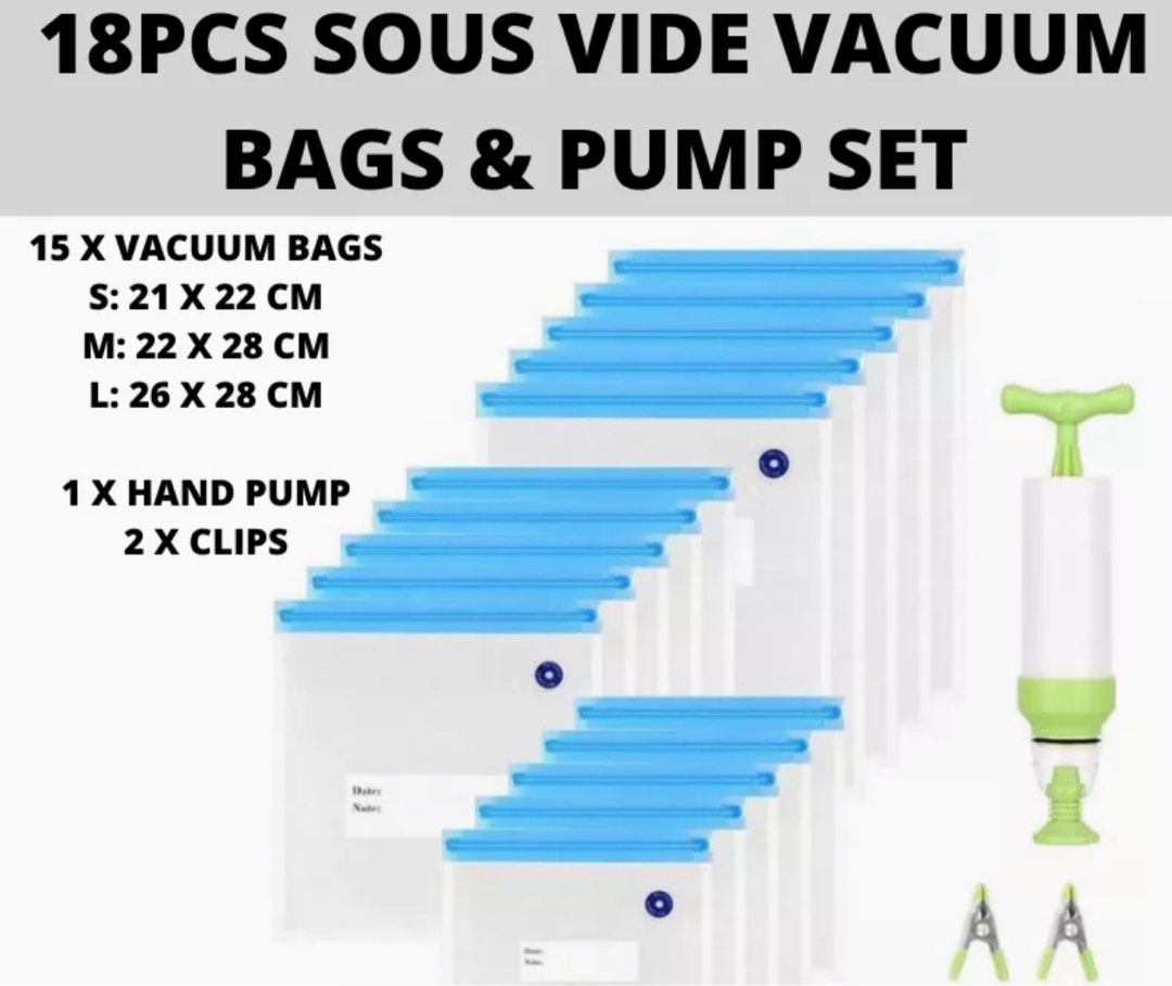 Sous Vide Vacuum bags & pump, Furniture & Home Living, Kitchenware