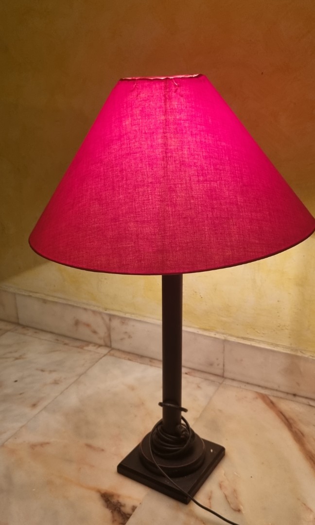 red and white lamp