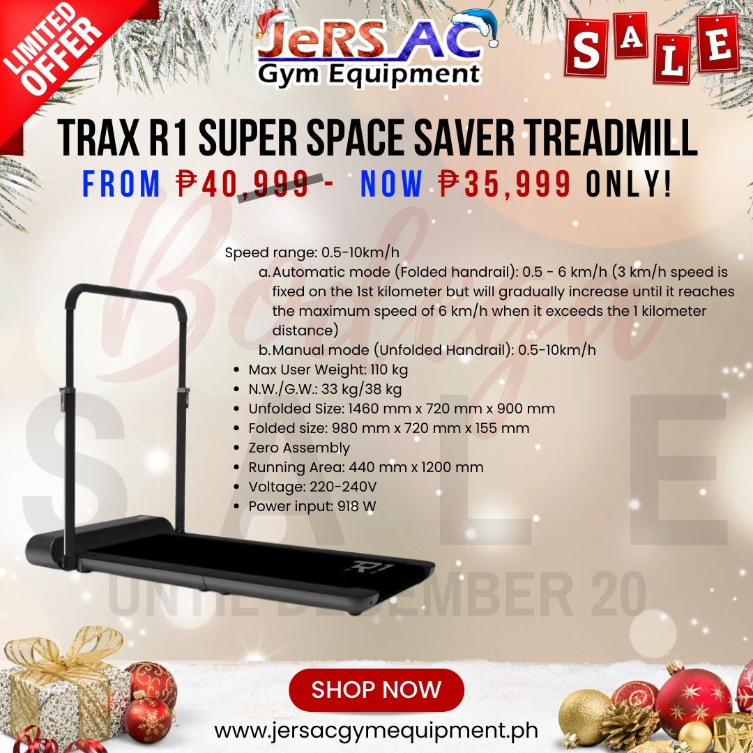 TRAX R1 SUPER SPACE SAVER TREADMILL, Sports Equipment, Exercise ...