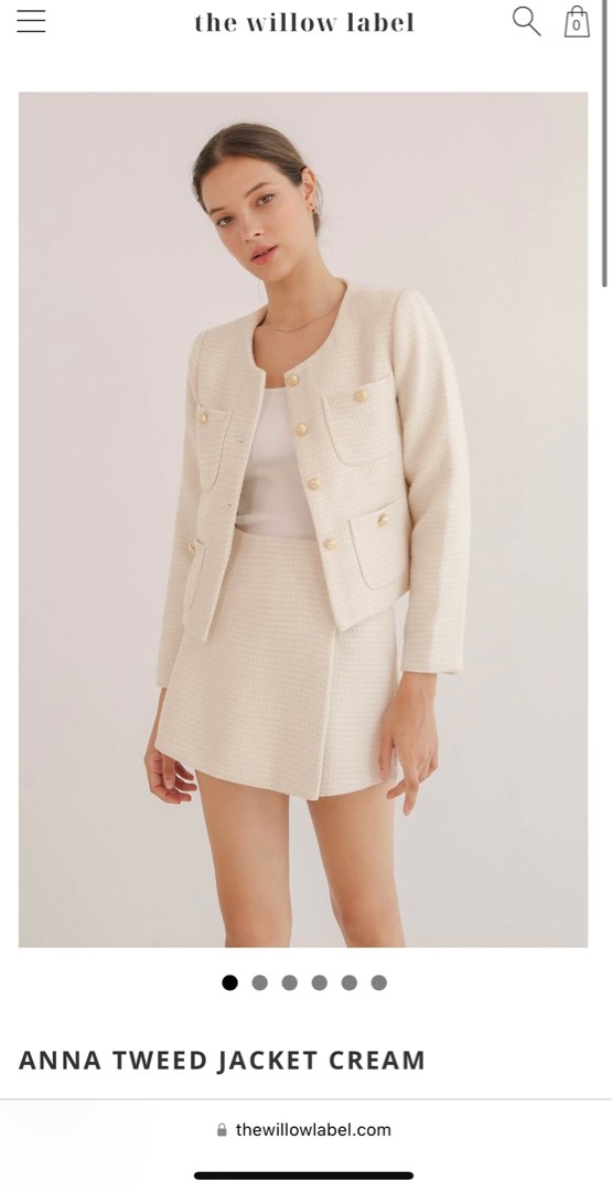 TWL white tweed jacket, Women's Fashion, Tops, Blouses on Carousell