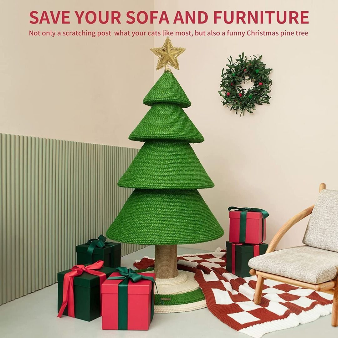 VETRESKA Cat Scratching Post Cat Christmas Pine Tree Large Cat