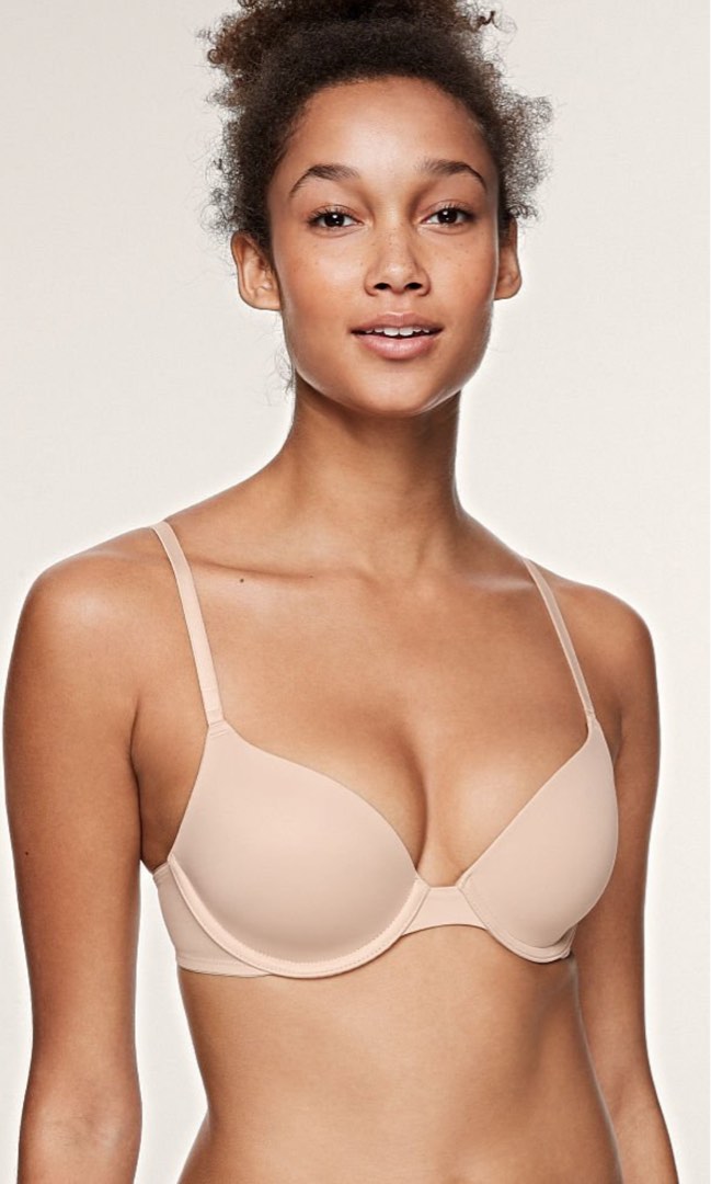 Victoria's Secret Pink Wear Everywhere T-Shirt Lightly Lined Bra 36B Nude  Solid 