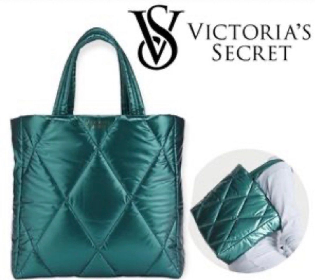 Victoria’s Secret Puffer Tote Bag (Teal / Green)