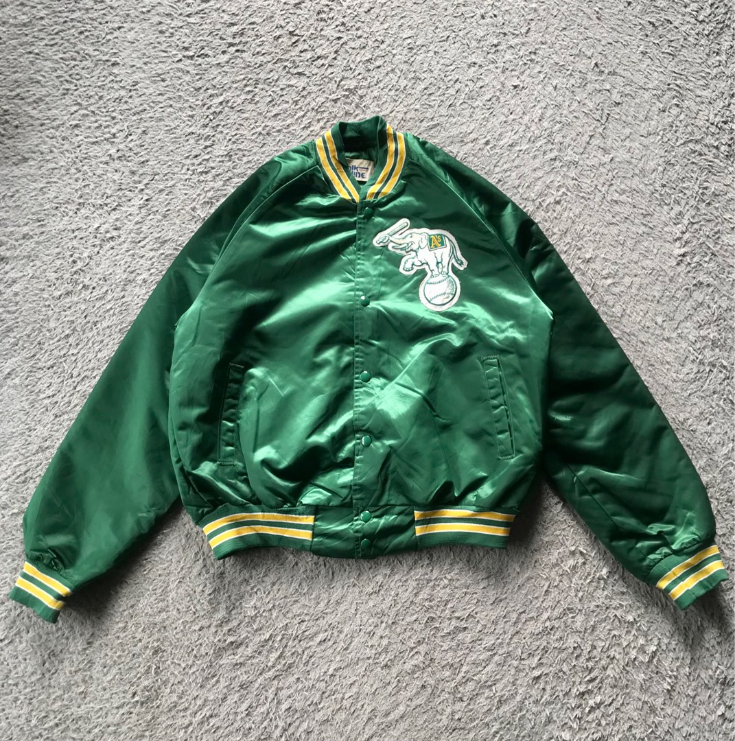 Oakland Athletics Jacket Vintage A's Elephant Logo Chalk Line, XXL