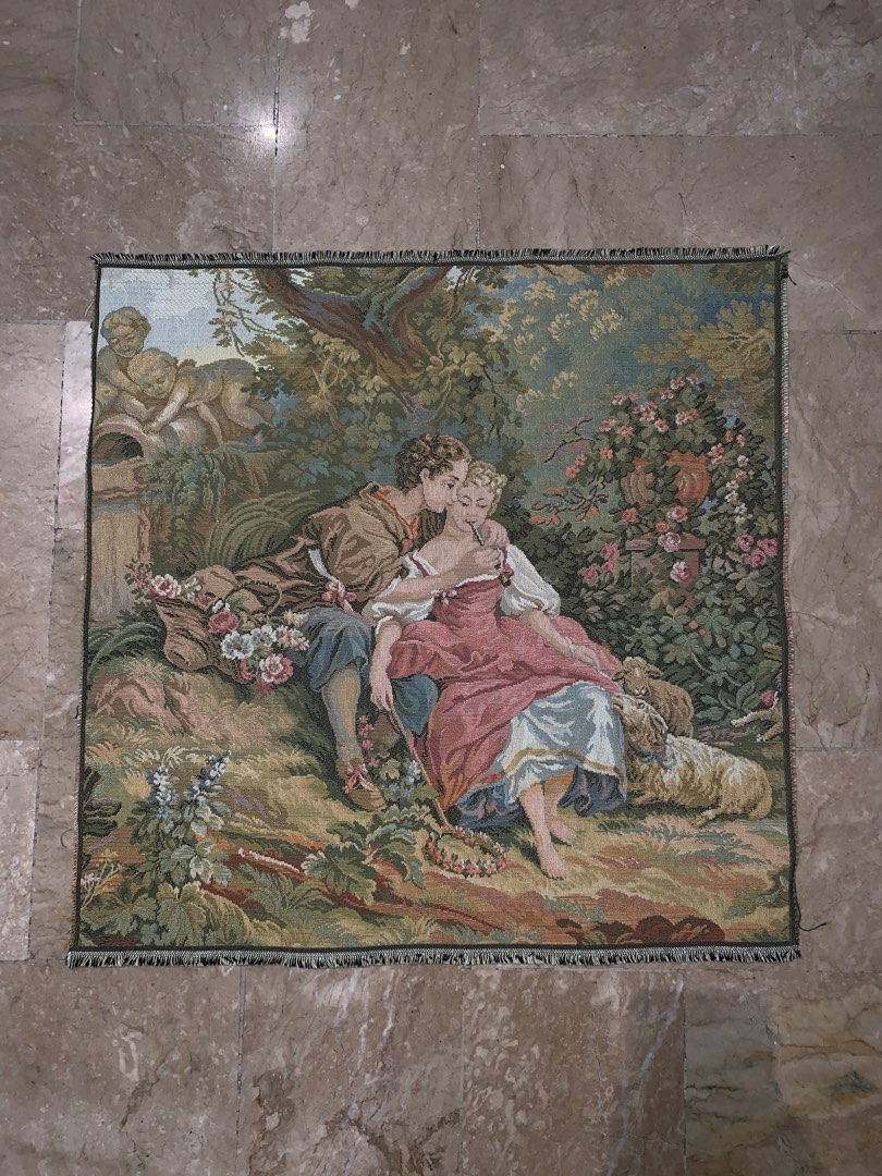 Vintage Italian Tapestry, Hobbies & Toys, Stationary & Craft, Handmade