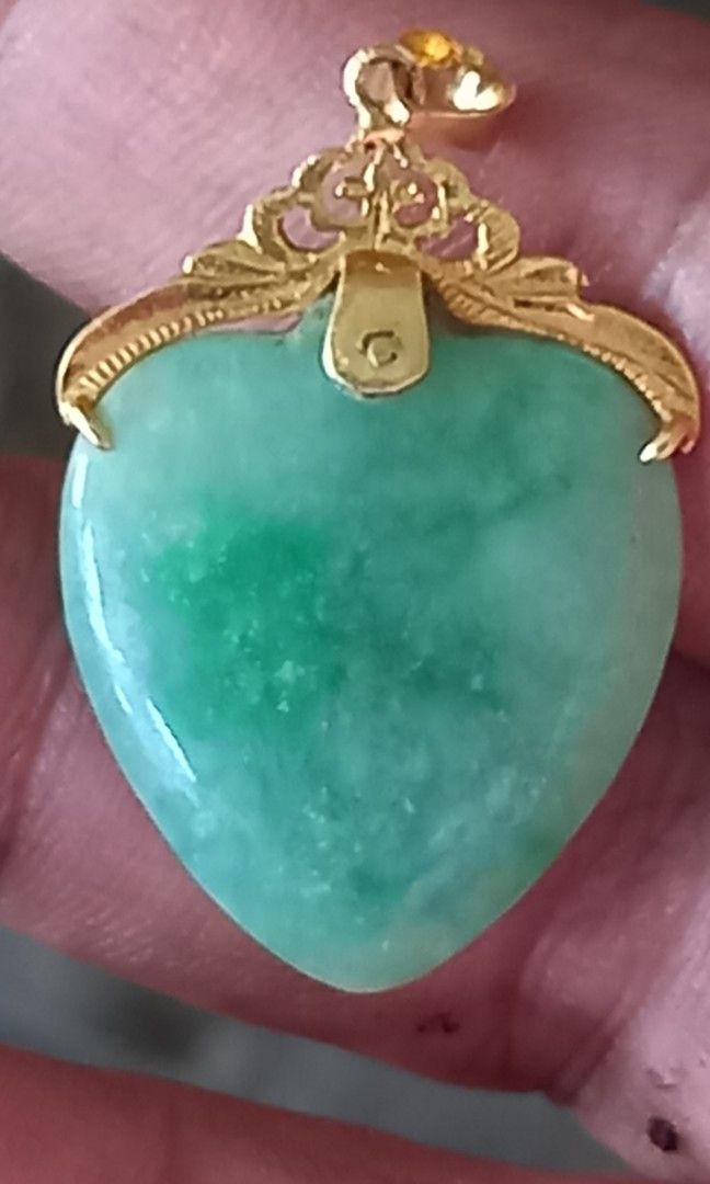 Antique jade heart pendant on sale