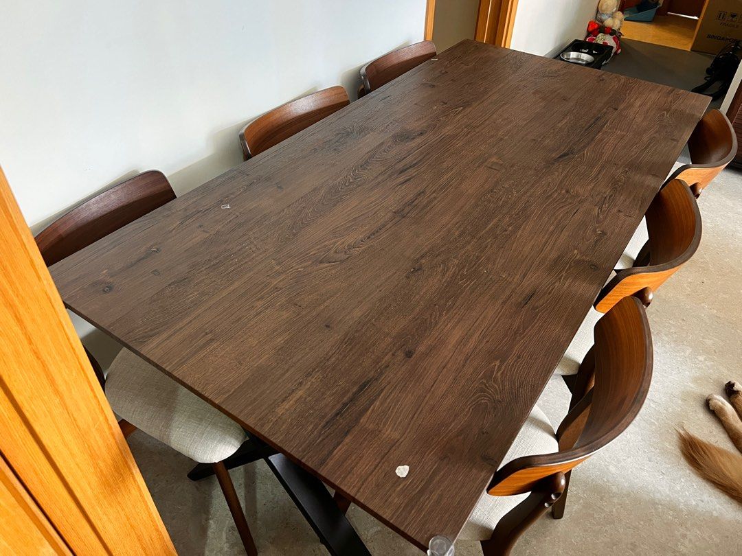 Walnut dining table set, Furniture & Home Living, Furniture, Tables