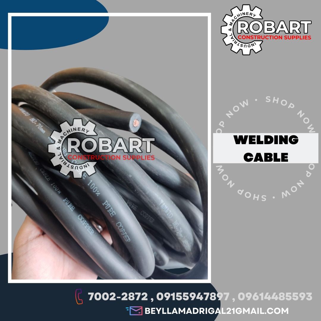 Welding Cable (Category: Construction Tools & Equipment) located in Manila. Submitted by bellarobart (Listing ID 1202780509, Image 1). Description: Welding Cable Pure Copper Brand: Yamato Size: 3/0 Price: 130 per ft 𝑹𝑶𝑩𝑨𝑹𝑻 𝑪𝑶𝑵𝑺𝑻𝑹𝑼𝑪𝑻𝑰𝑶𝑵 𝑺𝑼𝑷𝑷𝑳𝑰𝑬𝑺 Office Address: 1405 Yuseco St. Sta Cruz Manila SEND US MESSAGE FOR INQUIRIES ‼️‼️ 🔵100% Trusted Supplier 🔵Competitive Price 🔵𝑾𝒆 𝒂𝒓𝒆 𝑫𝑻𝑰 𝑹𝒆𝒈𝒊𝒔𝒕𝒆𝒓𝒆𝒅 & 𝑩𝑰𝑹 �