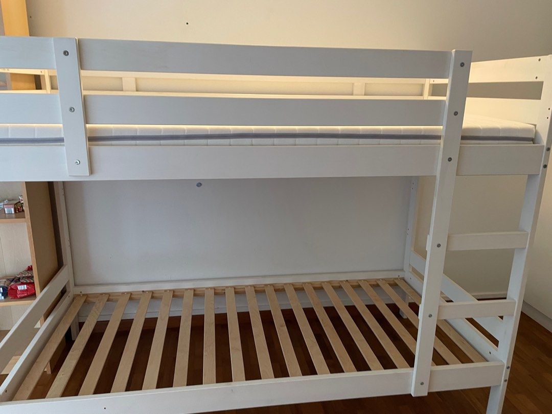 White IKEA bunk bed (Mydal), Furniture & Home Living, Furniture, Bed