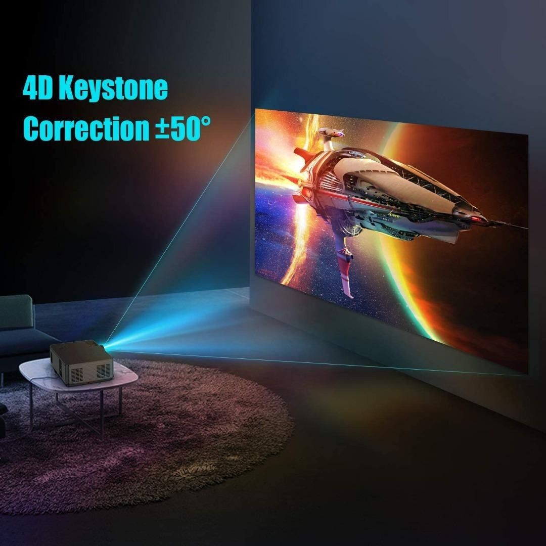 YABER Y21 Native 1920 x 1080P Projector 9000L Upgrad Full HD Projector,  ±50° 4D Keystone Function Support 4k/Zoom, Home&Outdoor Projector Compatible  TV Stick/HDMI/VGA/USB/iPhone/Android/Laptop/PS4 etc, TV & Home Appliances,  TV & Entertainment, Projectors