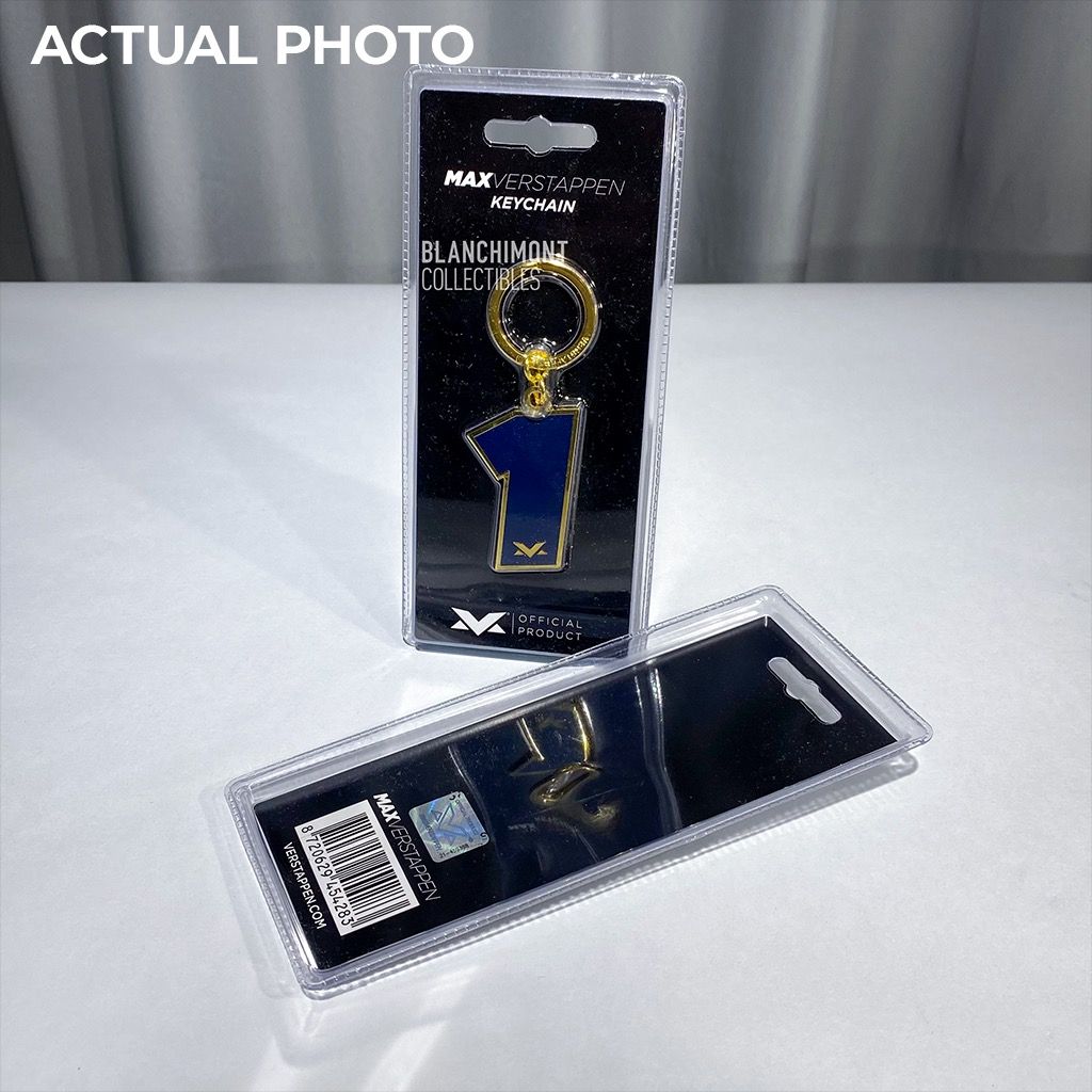 #1 Max Verstappen World Champion Keychain - Blue & Gold - Red Bull ...