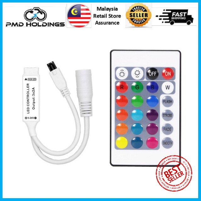 24 Key Infrared Controller Low Voltage Lights With RGB MINI (Code : A7 ...