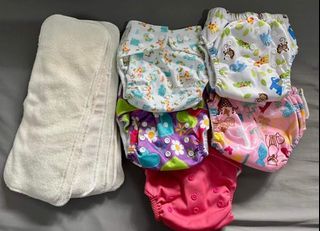 5 pcs Baby Leaf Cloth Diapers with inserts
