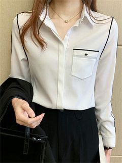 女雪紡長袖襯衫 2XL(版型偏小）