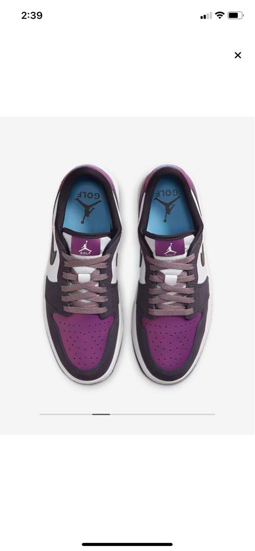 Air Jordan 1 Low G NRG Purple Smoke size 9.5 US Men s Fashion