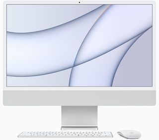 Apple iMac (24-inch, Apple M1 chip with 8‑core CPU and 8‑core GPU, 16GB unified memory, 512GB) - Silver